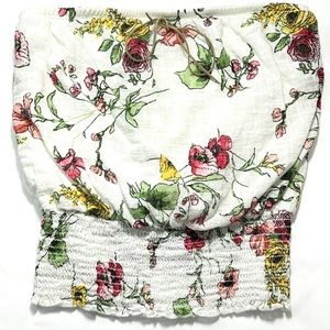 Floral Print Strapless Top